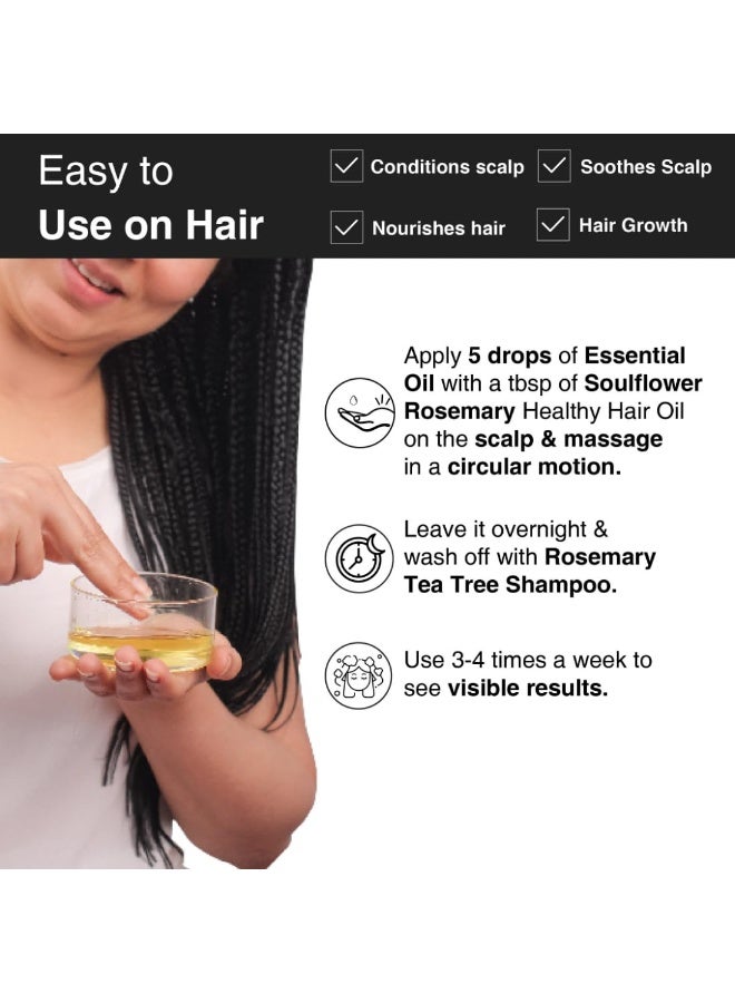 Soulflower Rosemary Essential Oil for Hair Growth, Hair Fall Control, Nourishment & Strengthening, Skin Care| Clinically Tested and Ecocert Certified Organic 100% Pure & Natural Undiluted, 30ml - Image 4
